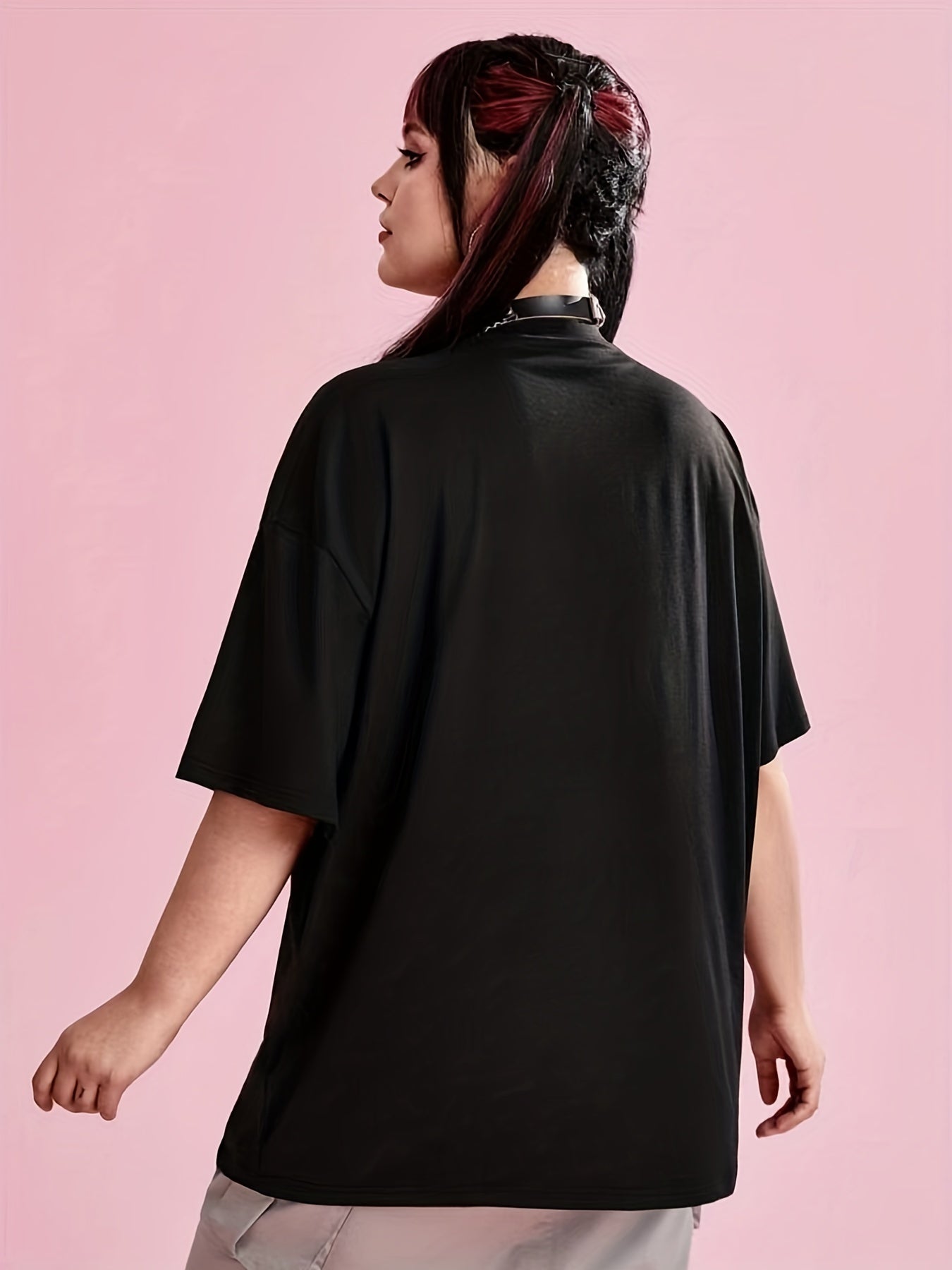 Skull Print Plus Size Halloween Sports Top