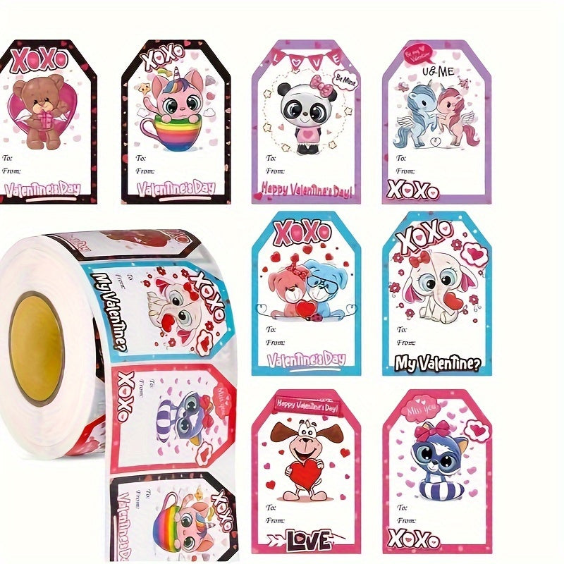 250 Heart Stickers Roll Gift Series Adhesive Labels