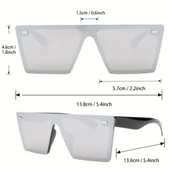 2 Pairs Men's Classic Square Rimless Sunglasses