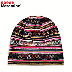 Meromibe Flower Print Beanie for Men and Women - Outdoor Activity Hat