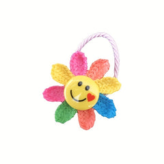 Colorful Knit Sunflower Hair Ties for Girls