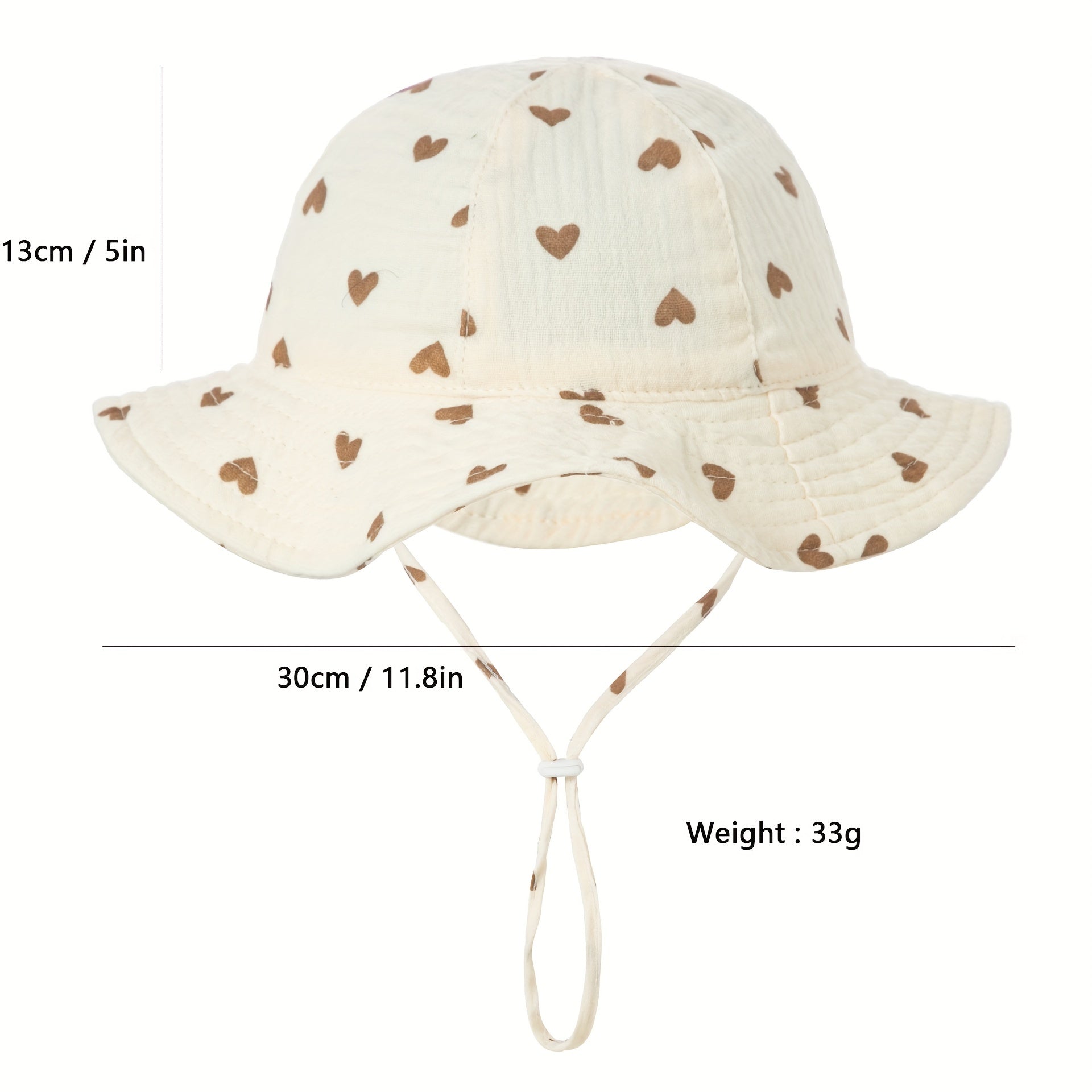 Kids Sunshade Strap Wide Brim Bucket Hat