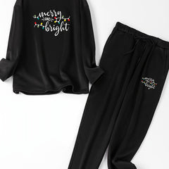 Christmas Lounge Set Fleece Top