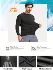 5 Pack Men's Compression Workout Shirts Short & Long Sleeve Rash Guard