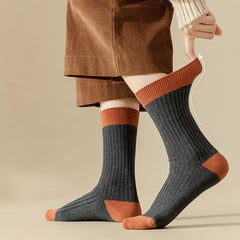 7 Pairs Colorblock Crew Socks Women's Stockings