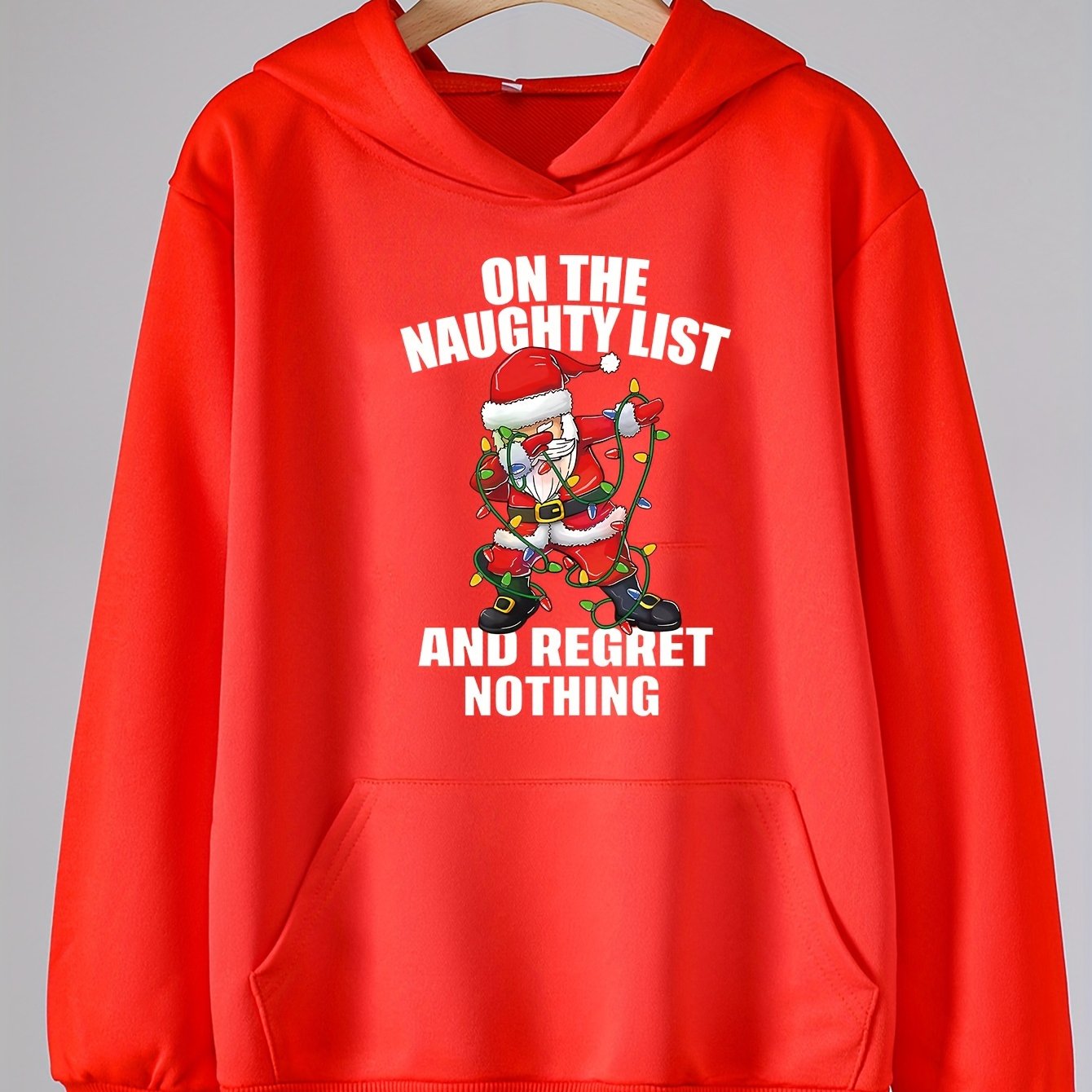 Christmas Cartoon Print Hoodie for Girls