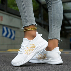 Women's Slip-On Running Shoes Breathable Elastic Casual Sneakers