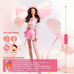 12in Golden Label Silicone Doll, 12 Joints Articulated Body, Head Included