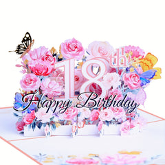 3D Birthday Greeting Card - 18, 20, 30 Years Old - With Envelope