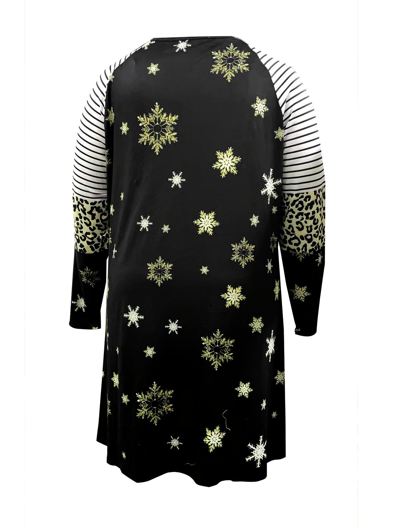 Christmas Raglan Sleeve Round Neck Dress