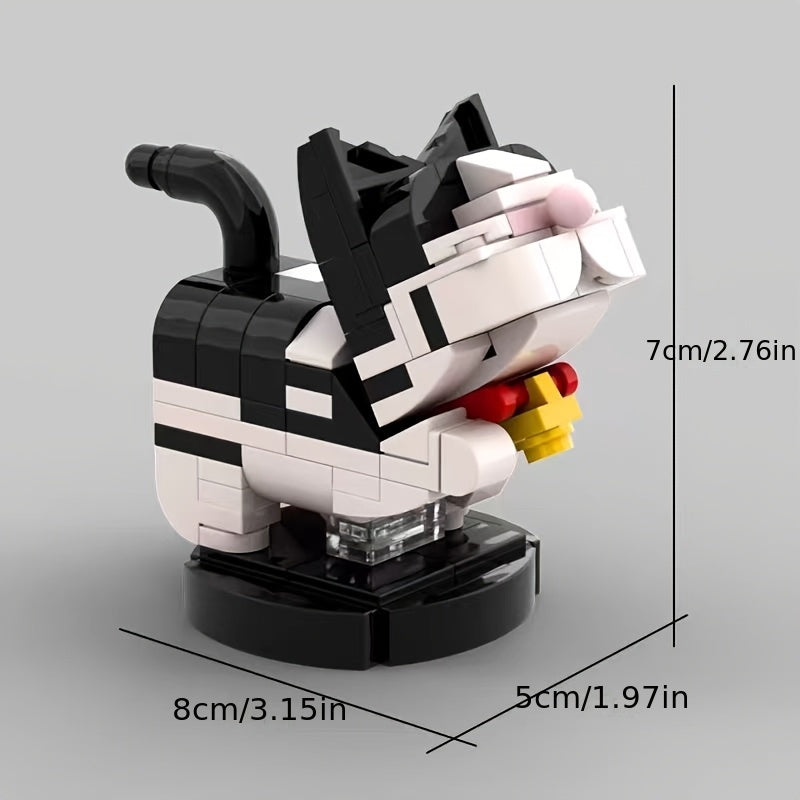 DIY Lucky Cow Cat with Bell Desktop Decoration