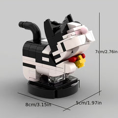 DIY Lucky Cow Cat with Bell Desktop Decoration