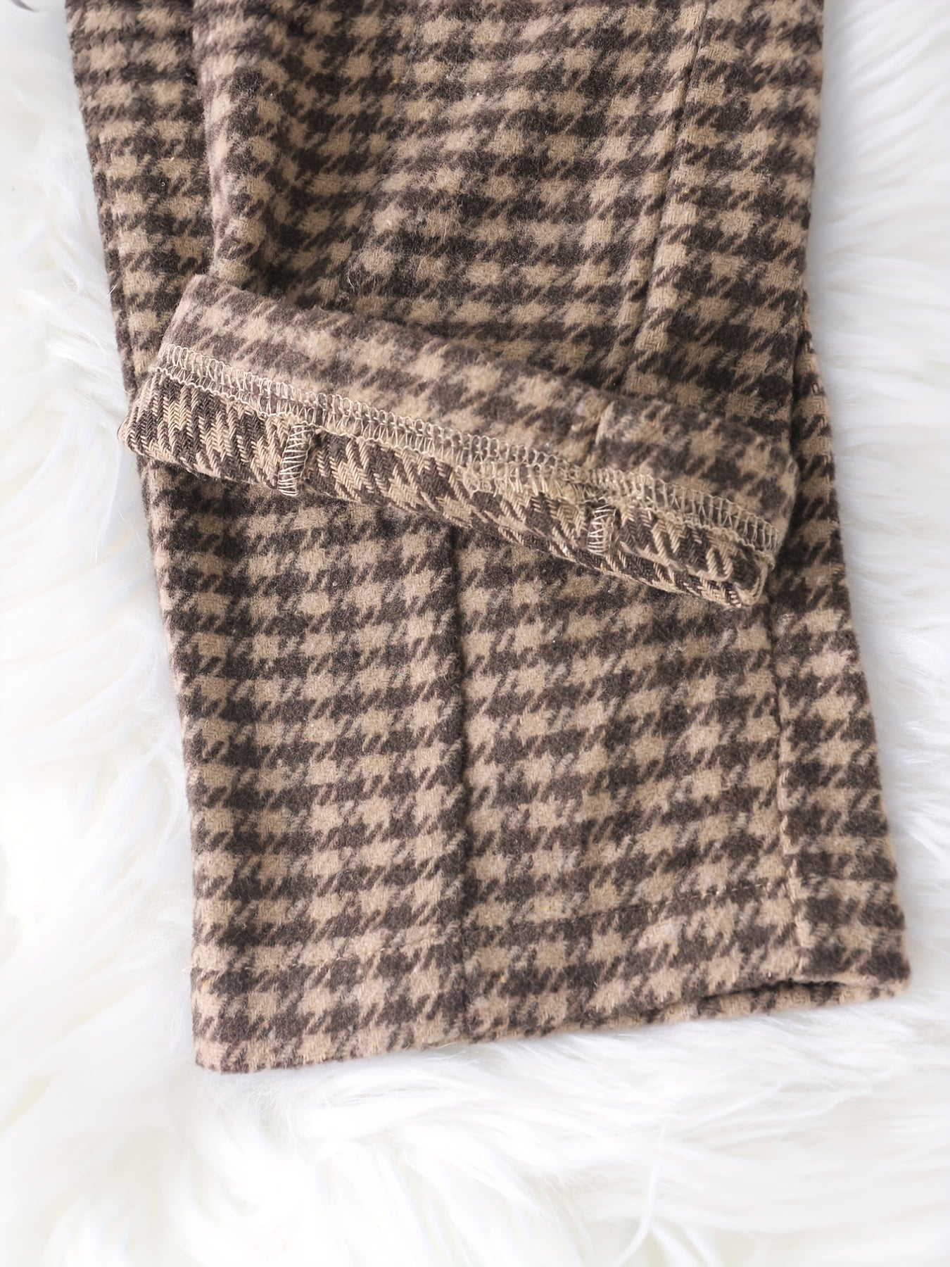Tween Girls Retro Jacquard Plaid Flare Pants