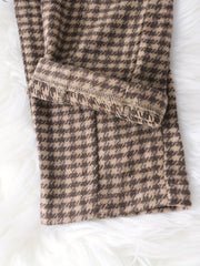 Tween Girls Retro Jacquard Plaid Flare Pants