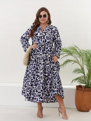 Floral Print Long Sleeve Smock Maxi Dress