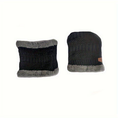 Men's Thicken Warm Hat Neck Scarf Windproof Knitted Brimless Hat