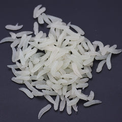 100pcs Maggot Grub Soft Lure Protein Soft Bait Worm Fishing Lures