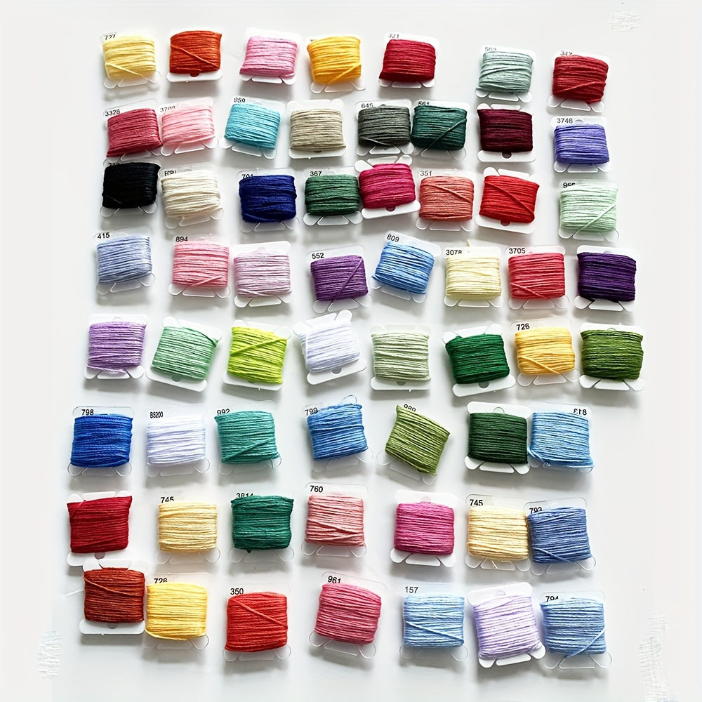 50pcs 8m 6 Shares Cross Stitch Embroidery Thread Random
