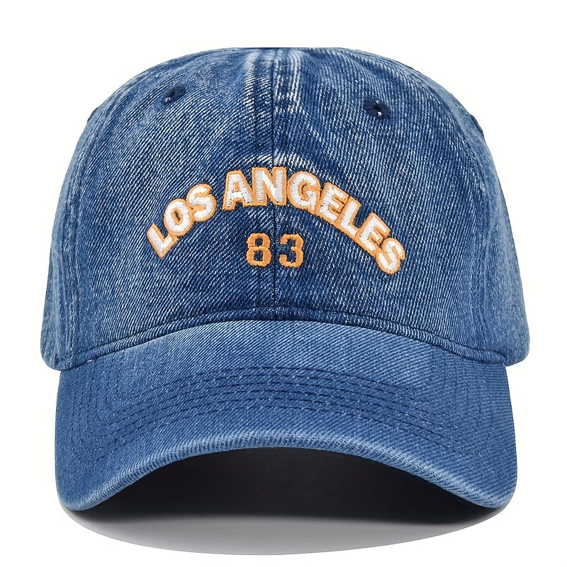 Embroidered Baseball Cap Los Angeles Curved Brim Hat