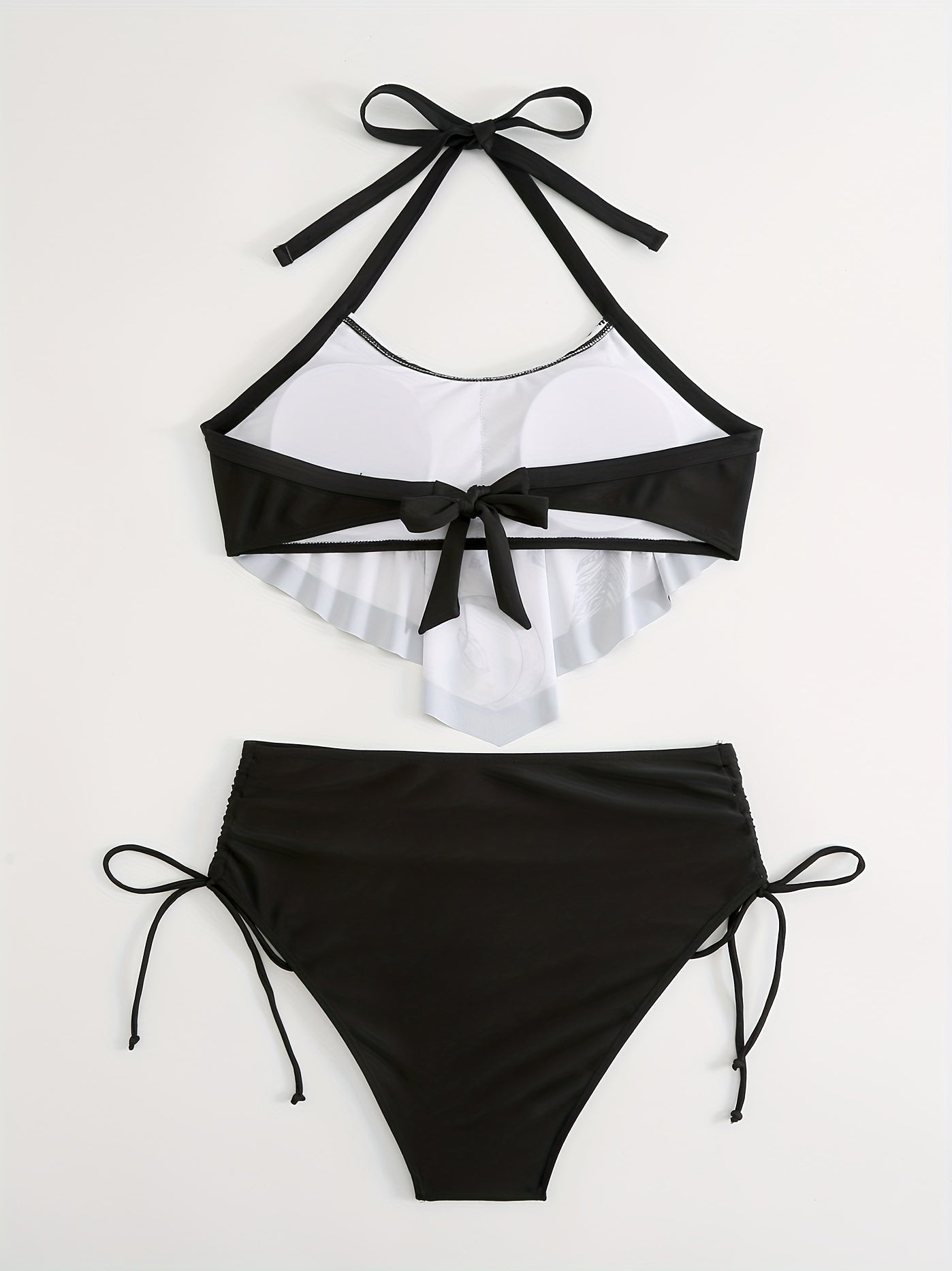 Graphic Print Halter Neck Bikini Set Plus Size Women's Swimsuit