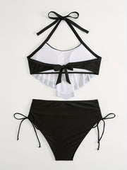 Graphic Print Halter Neck Bikini Set Plus Size Women's Swimsuit