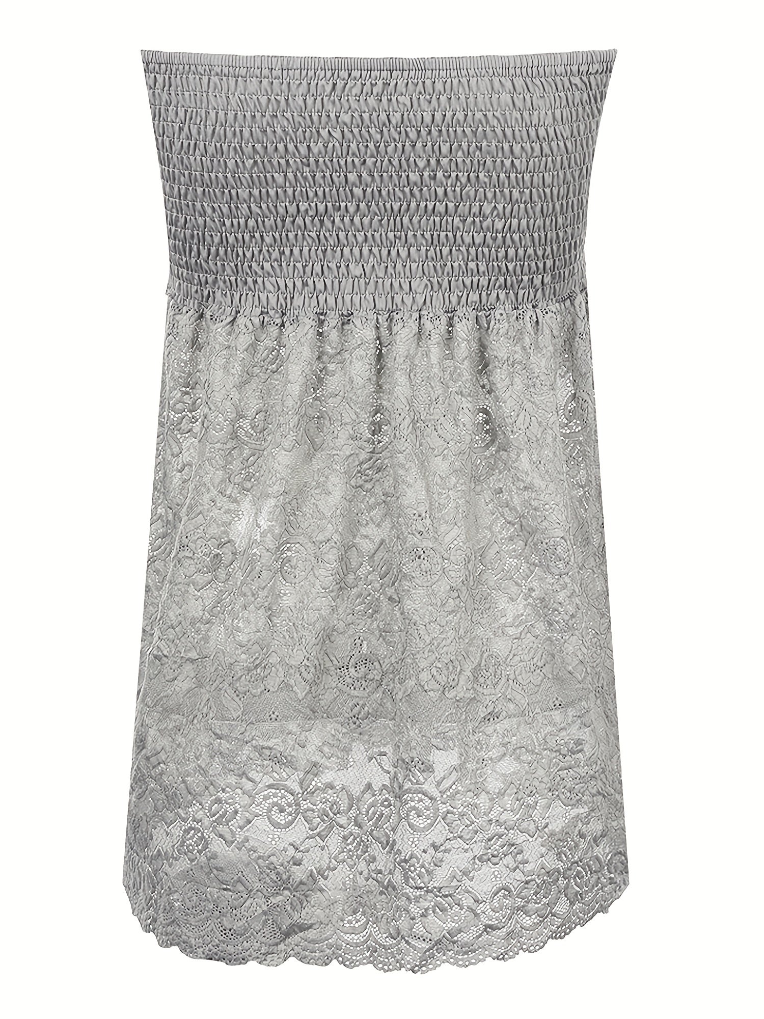 Lace Shirred Tube Top Backless Sexy Summer Women's Clothing