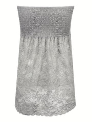 Lace Shirred Tube Top Backless Sexy Summer Women's Clothing
