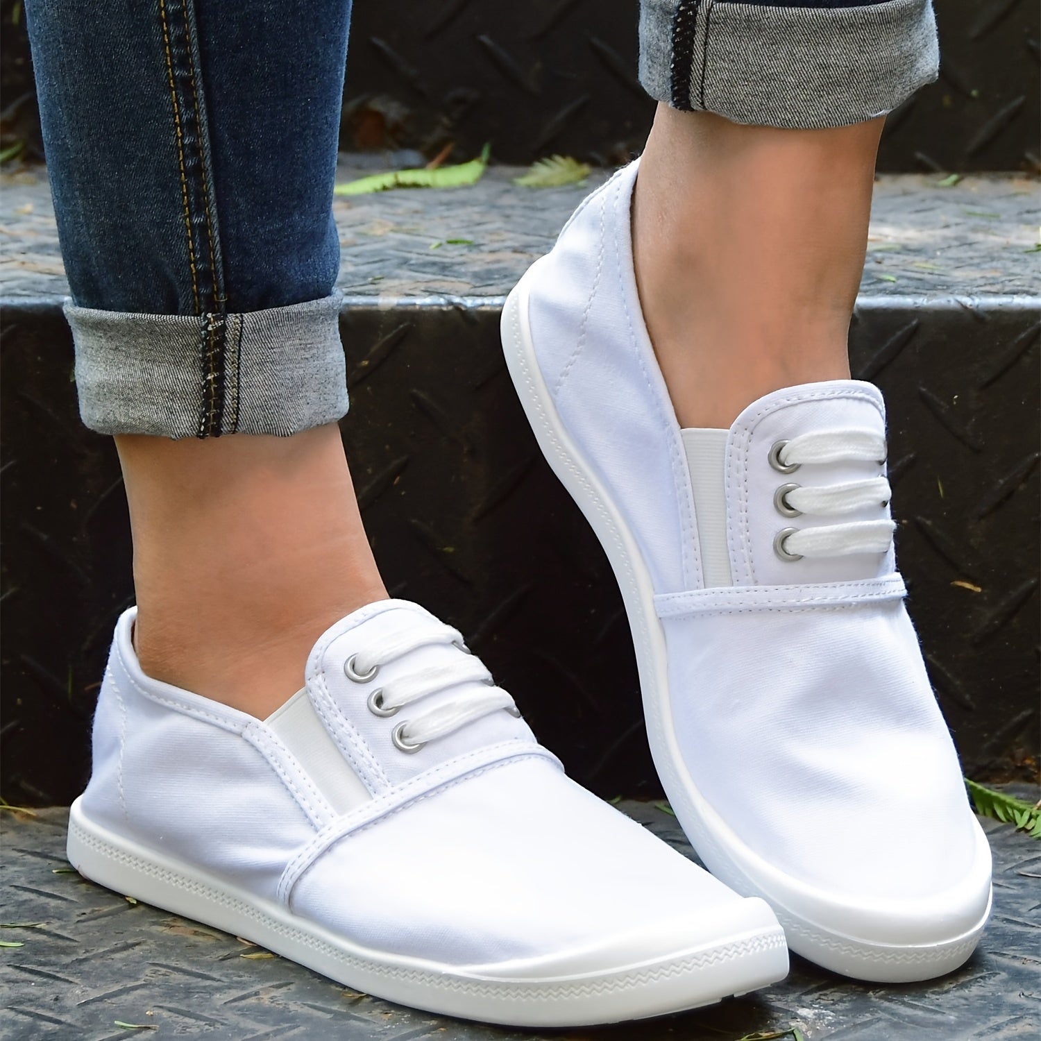 Women's Lightweight Slip On Canvas Sneakers Casual Low Top Shoes