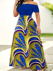 Floral Off Shoulder Maxi Dress Plus Size