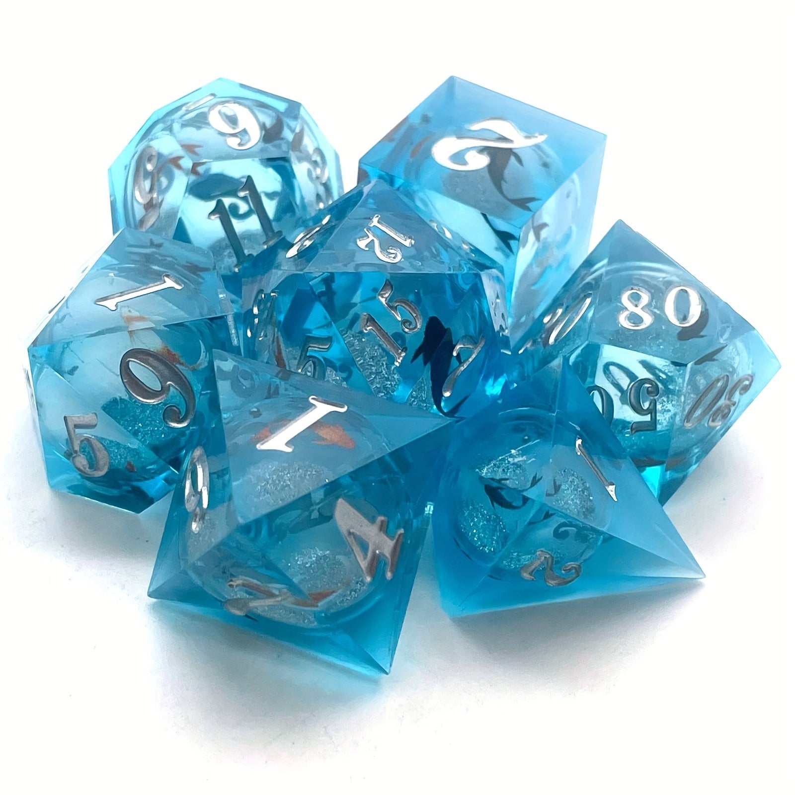 Creative Epoxy Resin Sharp Dice Liquid Core Mini Game Punishment Fun Dice