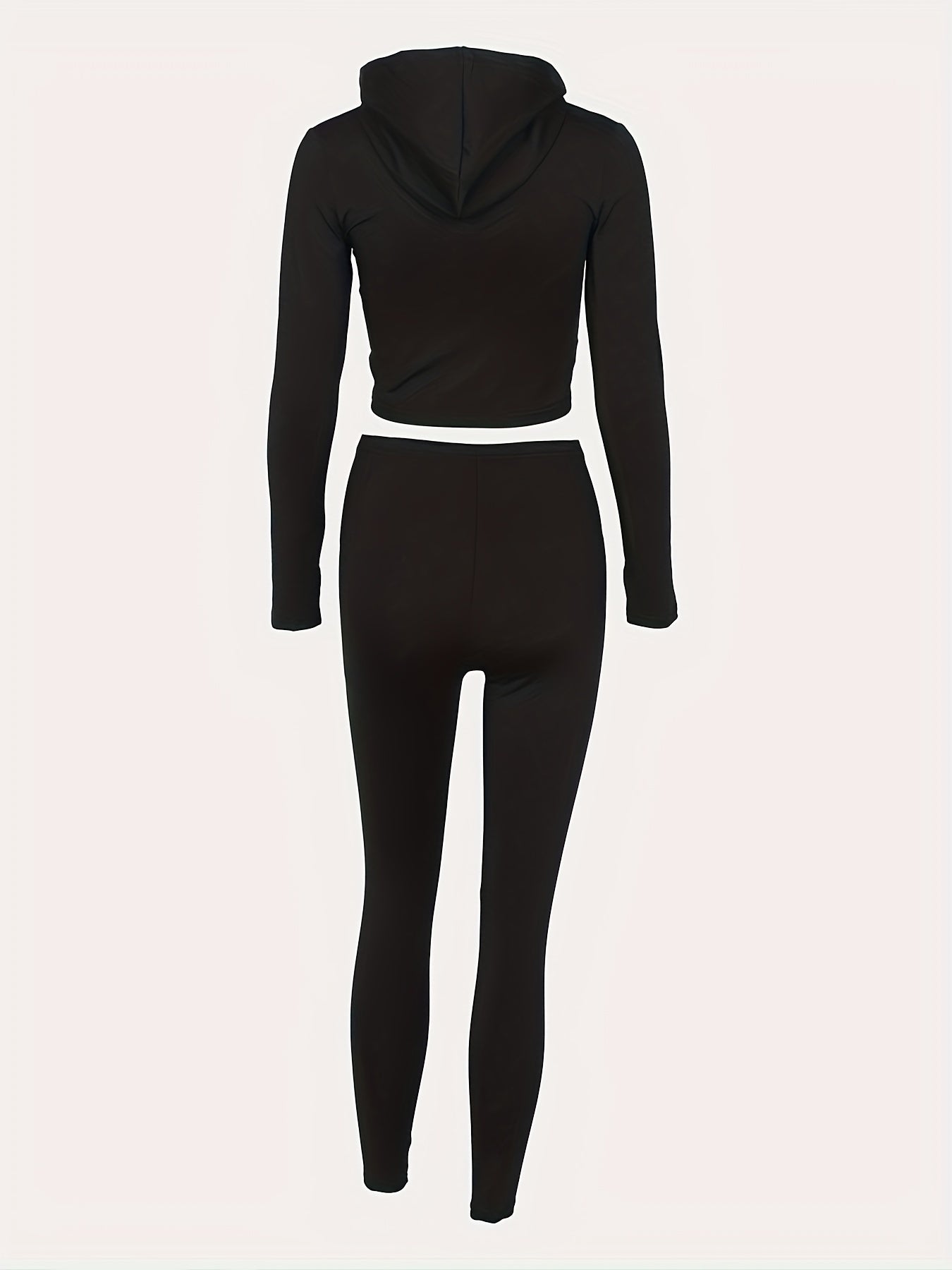 2pcs Yoga Sets Zipper Hooded Jacket & Leggings Women's Activewear