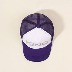 Purple Baseball Cap Casual Mesh Trucker Hats Adjustable Sunscreen Dad Hats