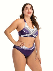Striped Retro Bikini Set