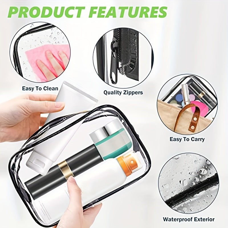 Waterproof Clear Cosmetic Bag Portable Travel Storage PVC Zipper Toiletry Pouch