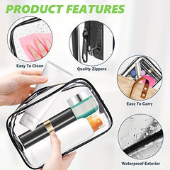 Waterproof Clear Cosmetic Bag Portable Travel Storage PVC Zipper Toiletry Pouch