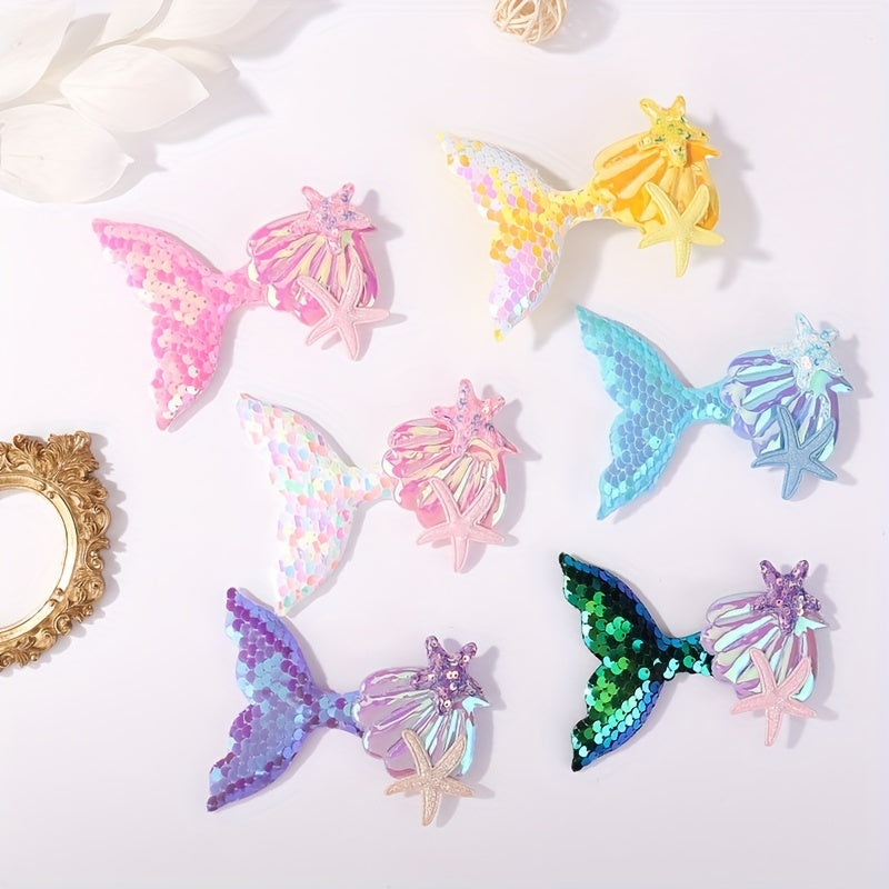 Mermaid Tail & Starfish Hair Clips for Baby Girls