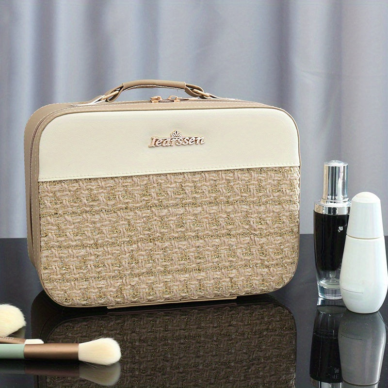 Portable Makeup Organizer With Mirror & Brush Holder
