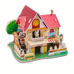 Warm Cottage 3D Model Puzzle DIY Toy Christmas Thanksgiving Gift