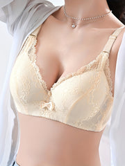 Lace Push Up Bra Comfy & Breathable Bow Bra Women's Lingerie