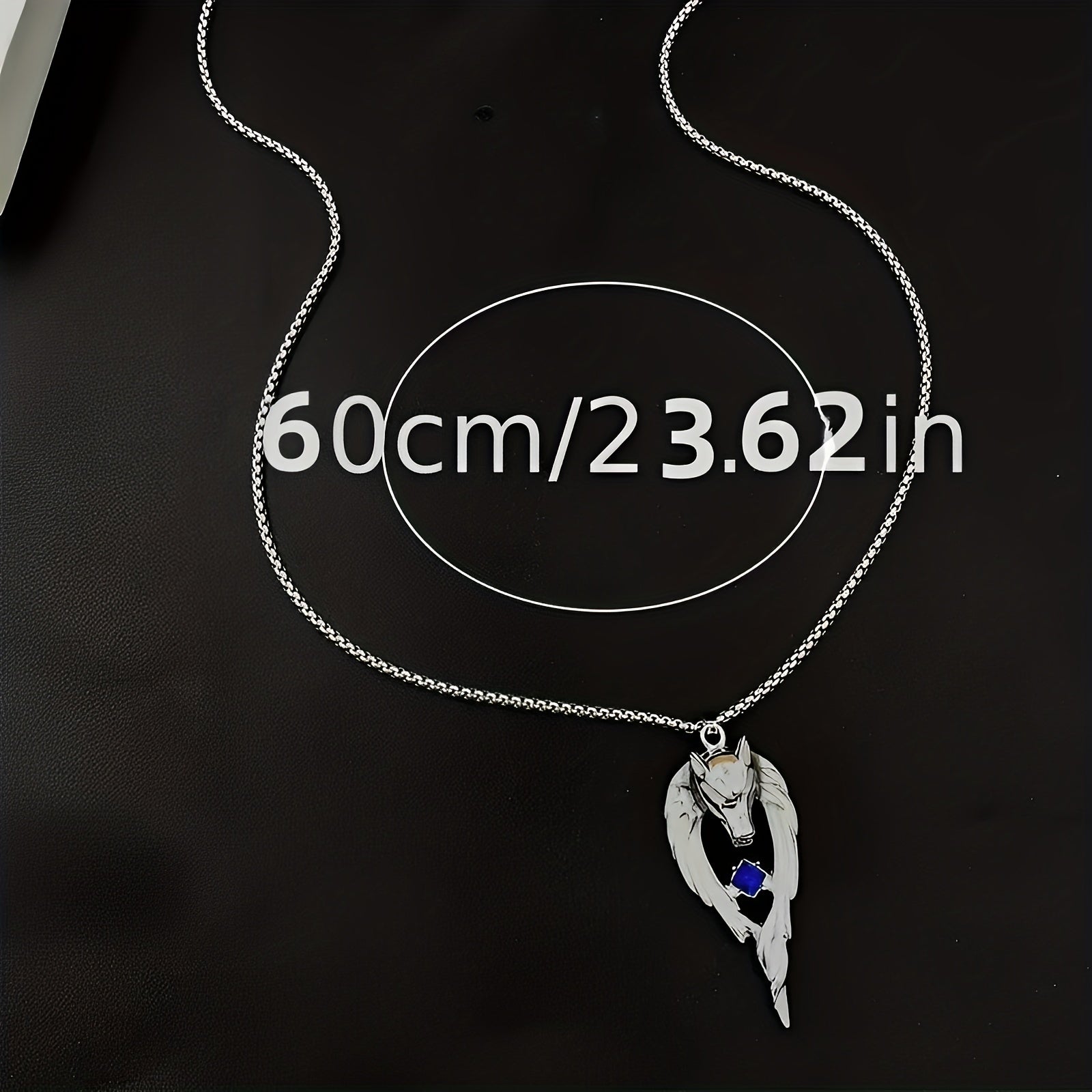 Night Glow Wolf Necklace Pendant Stainless Steel Animal Totem Jewelry