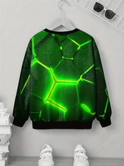Green Light 3D Print Boys Sweatshirt Long Sleeve Pullover Top