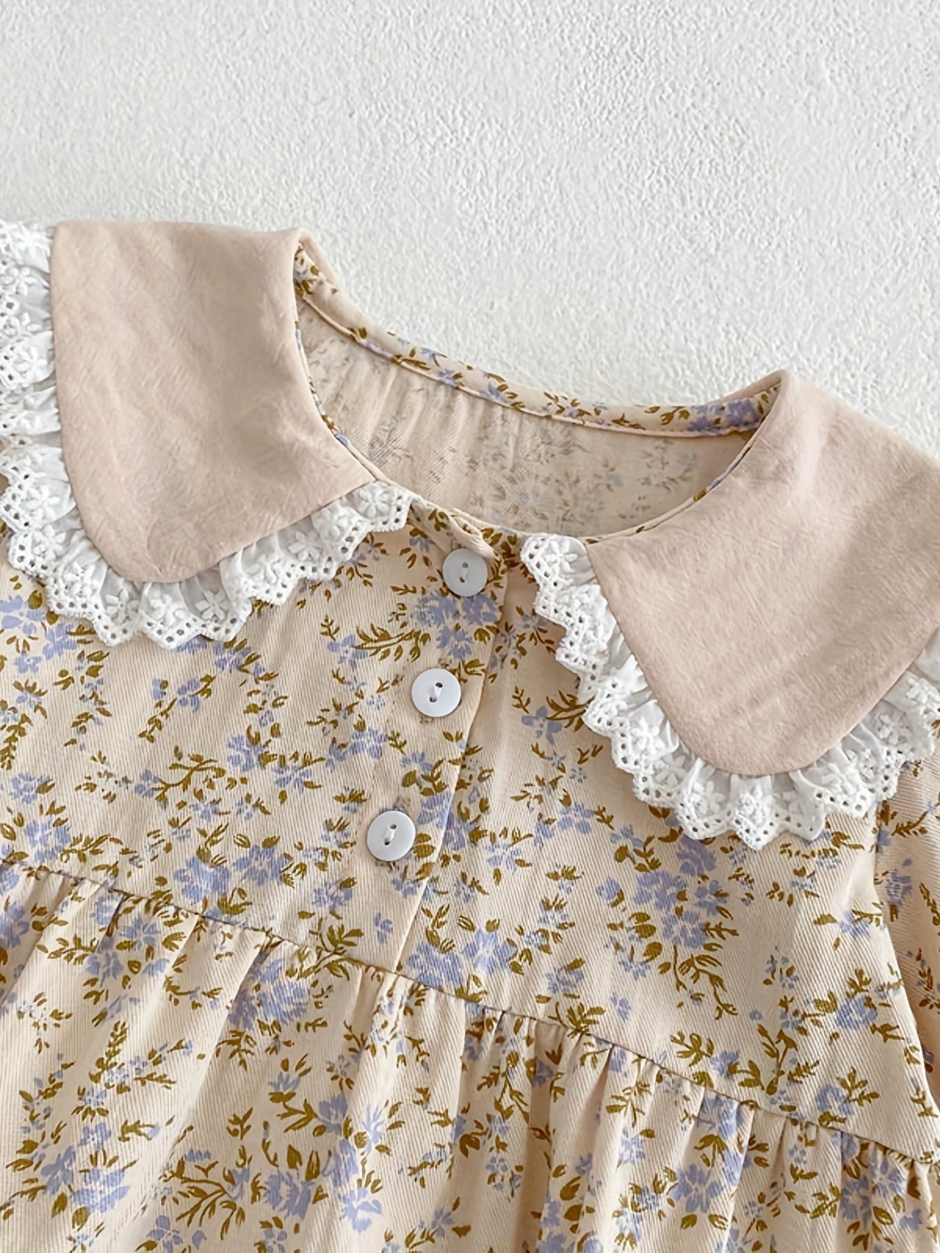 Toddler Girls Floral Dress Cotton Casual Dress Up