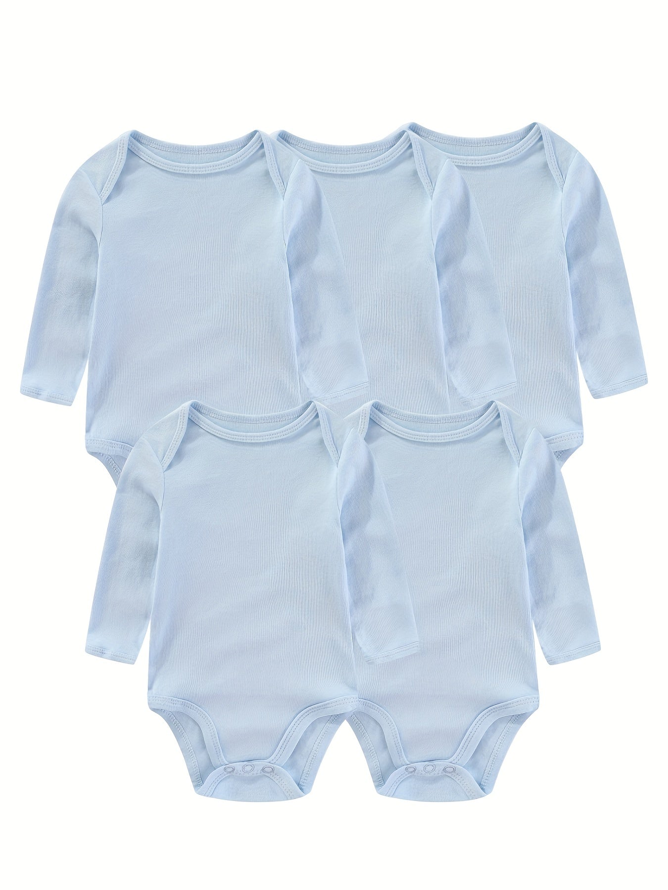 5Pcs Spring Autumn Unisex Long Sleeve Baby Boy Girl Bodysuits Cotton