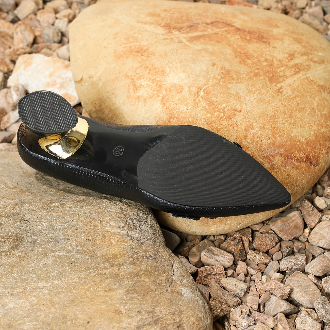 Women's Flower Decor Low Heels Slip On Chunky Heeled Shoes