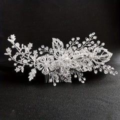Rhinestone Flower Hair Comb Bridal Wedding Headwear Hair Styling Accessory