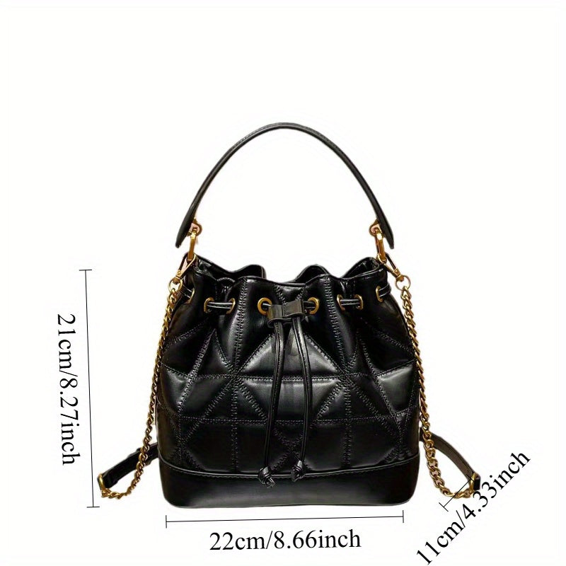 Quilted Crossbody Bag w/ Detachable Strap & Chain Detail