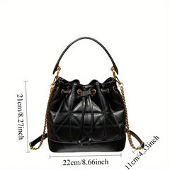 Quilted Crossbody Bag w/ Detachable Strap & Chain Detail