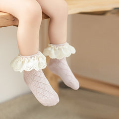 Baby Girls Ruffle Lace Dance Socks