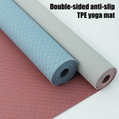 TPE Yoga Mat Non Slip Double Sided Fitness Mat For Plank Support