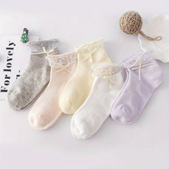 5 Pairs Kids Thin Breathable Lace Mesh Socks